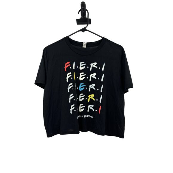 Bella + Canvas Shirt Womens XL Guy Fieri Flavortown Cropped Black - Picture 1 of 3